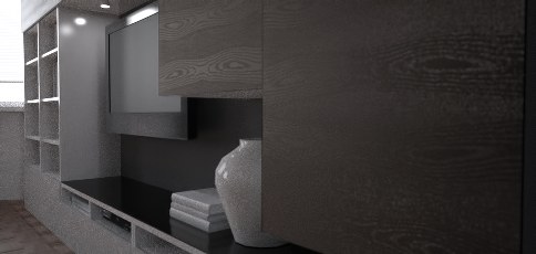 projekt mieszkania 65 m²<br>wizualizacja salonu 