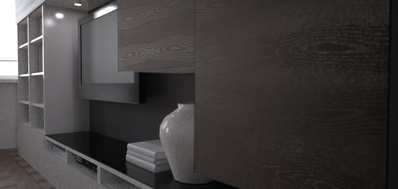 projekt mieszkania 65 m²wizualizacja salonu 