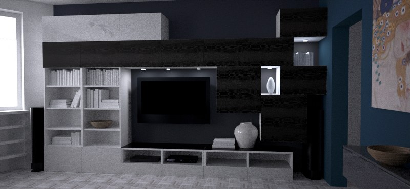 projekt mieszkania 65 m²wizualizacja salonu 