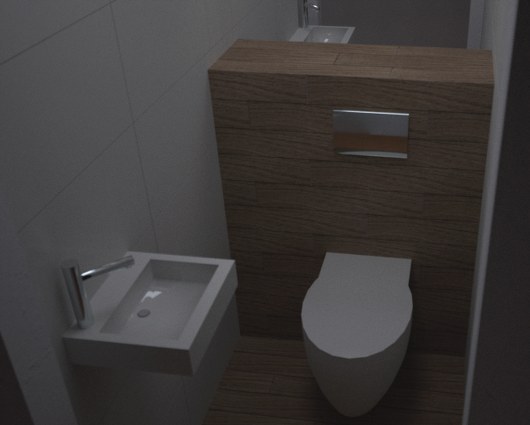 projekt mieszkania 65 m²wizualizacja wc